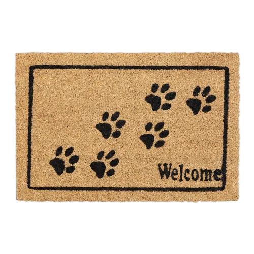 Fußmatte Kokosfußmatte Türmatte mit Pfoten Schmutzfangmatte rutschfest Türmatte
