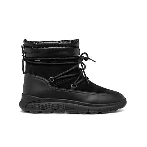Geox Damen D SPHERICA 4X4 B ABX Ankle Boot, Schwarz, 37 EU - Wanderschuhe mit maximaler Wasserundurchlässigkeit und Atmungsaktivität, perfekt für Regenwetter und kühle Temperaturen. Leicht anzuziehen mit herausnehmbarer Innensohle.