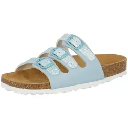 Lico Mädchen Bioline Free Kids Pantoletten, Türkis, 32 EU - Clogs & Pantoletten für Mädchen, leichte und bequeme Pantoletten mit flacher Sohle für den perfekten Tragekomfort im Alltag.