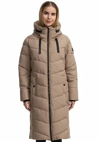 Navahoo Damen Winterjacke N009 - Wasserabweisend & Kuscheliges Teddyfell - Funktionsjacke mit 4 Taschen und Kapuze, ideal für kalte Tage. Der samtweiche Stoff sorgt für Wärme und Komfort, perfekt für Outdoor-Aktivitäten.