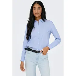 JDY Damen JDYMIO L/S Shirt WVN NOOS Bluse - Elegante Blau-gestreifte Bluse - Damenbluse mit Knopfleiste und Ärmelbündchen, ideal für einen lässigen und dennoch eleganten Look.