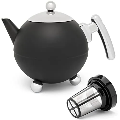 Bredemeijer Bella Ronde Edelstahl-Teekannen-Set 1.2 L in schwarz von Bredemeijer