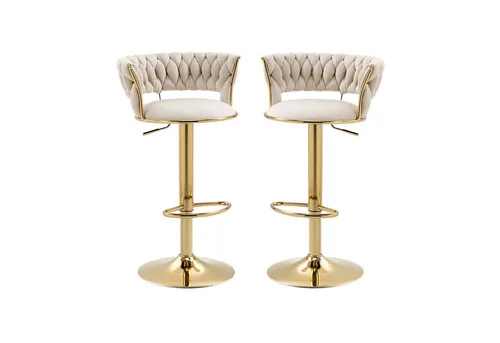 OKWISH Barhocker (2 St) in Weiß und Gold in weiß von OKWISH