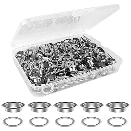 Ösen Kit, 50 Sätze 20 mm Grommet Werkzeug, Ösen Werkzeug, Tülle Ösen Scheiben, mit Aufbewahrungsbox, für Leder, Canvas, Zelt, Kleidung, Heimwerken, Basteln (Installationswerkzeuge nicht enthalten)
