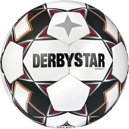 Derbystar Atmos Tt V22 Fußball in Weiss Schwarz Rot 5 - Trainingsball für Fußball, sehr strapazierfähig mit weichem Ballkontakt durch spezielle Kaschierung und hervorragenden Spieleigenschaften.