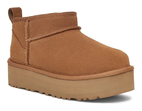 Ugg Kids Classic Ultra Mini Stiefel Braun EU 33 1/2 - Wanderschuhe für Kinder mit ultraweichem UGGplush™-Futter und Zuglasche für einfaches Anziehen. Ideal für kleine Abenteurer, die Komfort und Stil schätzen.