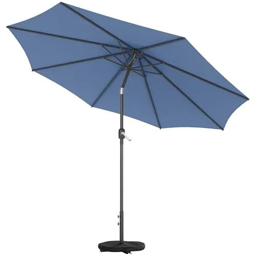 Outsunny Runder Balkonschirm 295x295 cm – UV-Schutz in Blau in blau von Outsunny