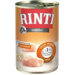 RINTI SENSIBLE HUHN UND REIS 400g - Glutenfreies Hundefutter für empfindliche Hunde, ideal bei Verträglichkeitsproblemen und Glutenintoleranz