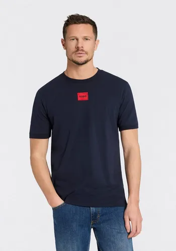 HUGO T-Shirt Diragolino - Rundhalsausschnitt, Regular Fit, Blau, Größe L - Stylisches T-Shirt aus 100% Baumwolle mit bequemem Regular Fit. Ideal für den lässigen Look und einfach zu kombinieren. Pflegeleicht und maschinenwaschbar.