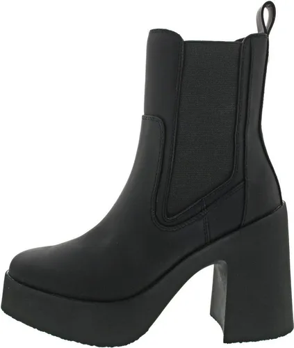 Steve Madden Climate Stiefelette Schwarz - Extravaganter Look in Gr. 40 - Stilvolle Stiefelette mit beidseitigem Gummizugeinsatz und Fersenschlaufe. Die Plateausohle und der Blockabsatz aus recycelten Materialien machen sie zum Must-Have für jeden Trendsetter. Perfekt für individuelle Looks!