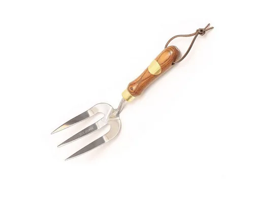 Tafelgabel Handgabel mit 3 Zinken - Ergonomisch und vielseitig - Tafelgabeln - Mit breiten Edelstahlzinken und ergonomischem Eschenholzgriff, ideal zum Auflockern von Böden und Unkrautentfernung, schützt Ihr Handgelenk.