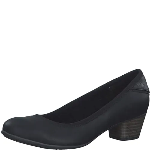 s.Oliver Damen Pumps 5-22301-41, Schwarz, Blockabsatz - Elegante Pumps mit sportlichem Design und bequemem Blockabsatz, ideal für verschiedene Anlässe. Perfekt für Büro und Freizeit!