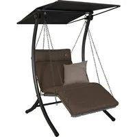 Angerer Freizeitmöbel Hollywoodschaukel Luxus Smart olive - Gartenmöbel mit Bettfunktion, ideal für entspannte Stunden im Freien, pflegeleicht und robust, maximal belastbar bis 120 kg.