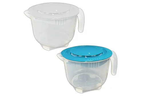 HAC24 Rührschüssel Küchenschüssel mit Deckel Messbecher Schüssel Rührbecher Teigschüssel, robustes Material, (1-tlg), 2 liter