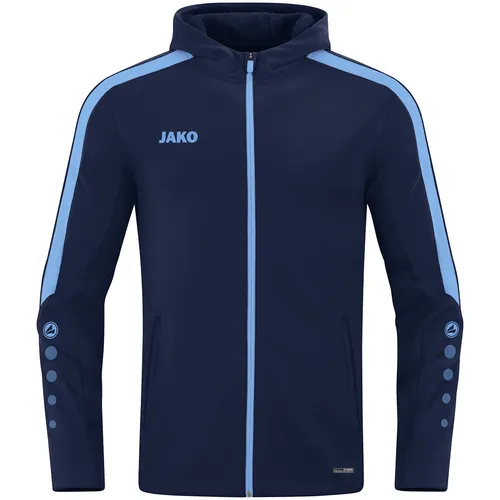 JAKO Herren Kapuzenjacke Power, Marine/Skyblue, XXL - Funktionsjacke für Herren, atmungsaktiv und warm durch flauschiges Fleece - ideal für Sport und Freizeitaktivitäten bei kaltem Wetter.