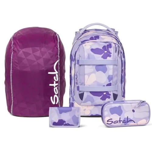 Satch Pack Streetwalk Edition Schulrucksack Set 4tlg. (Lilac Blossom) - Das Satch Pack Streetwalk Edition Set bietet einen praktischen Schulrucksack mit Schlamperbox, Geldbörse und Regenhülle. Ideal für den Schulalltag, schützt es Ihre Utensilien und sorgt für Ordnung.