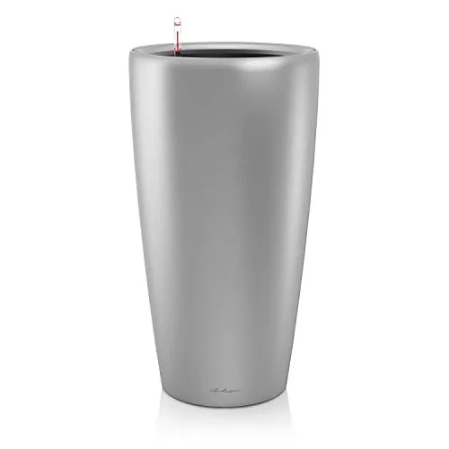 Lechuza Pflanzgefäß Rondo Premium Ø 40 cm x 75 cm in silber von Lechuza