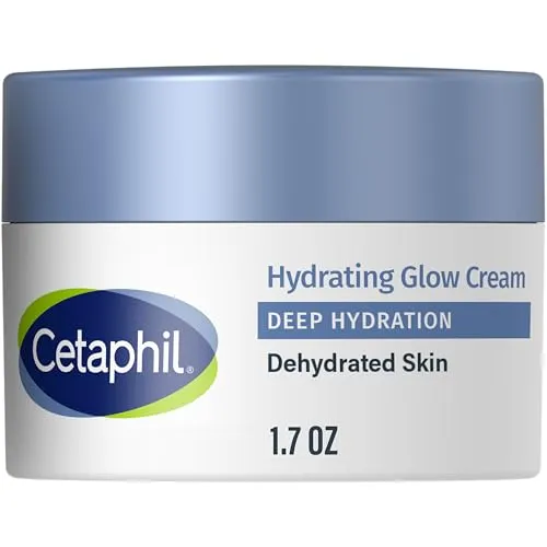 CETAPHIL Deep Hydration Healthy Glow Daily Face Cream, 48 Stunden, trockene Haut, Moisturizer für empfindliche Haut, mit Hyaluronsäure, Vitamin E und Vitamin B5