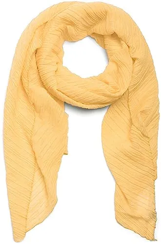 styleBREAKER Damen Schal fein gekreppt | Leichter Plissee-Schal für stilvolle Looks | Elegantes Halstuch mit fließenden Falten | Modisch Vielseitig & Angenehm weich | 96 x 192 cm, Farbe:Gelb