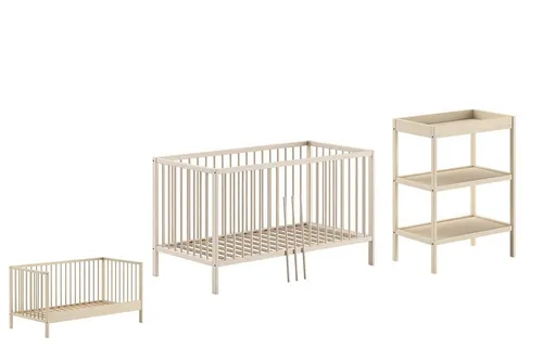aufm Kessel Babymöbel-Set Kara-lynn 4, Massivholz Buche, inkl. Versand - Komplettset für das Babyzimmer aus massivem Buchenholz mit Umbaufunktion vom Babybett zum Junior-Bett. Stabil und hochwertig, ideal für die ersten Jahre.