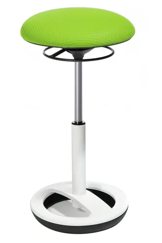 Topstar Sitness High Bob Drehhocker - Stehhilfe in Weiß-Grün - Bürostuhl mit höhenverstellbarem Design (49-70 cm), gepolsterter Sitz und max. Belastbarkeit von 110 kg - ideal für ergonomisches Arbeiten.