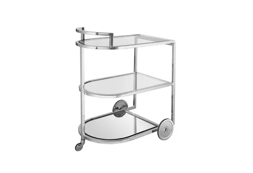 Fink Servierwagen SARONNA - Multifunktionaler Barwagen in klar/silber - Eleganter Servierwagen aus Edelstahl und Glas, ideal für Küche und Bar. Mit einem modernen Design und vielseitigen Einsatzmöglichkeiten ist er eine stilvolle Ergänzung für jedes Zuhause.
