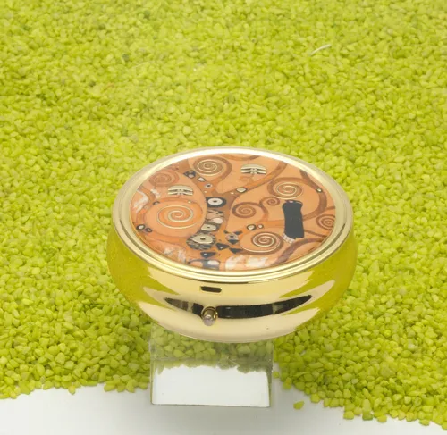 Fridolin Pillendose rund mit Spiegel Gustav Klimt Lebensbaum
