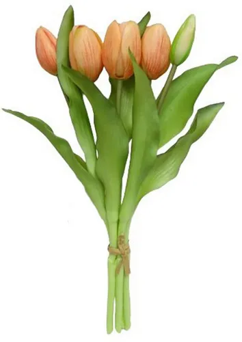 Kunstblume Tulpen künstlich 30cm Tulpenbündel mit 5Tulpen Real Touch Blumen, finehomegarden, Höhe 30 cm, Tulpenstrauß künstliche Tulpen Dekoration 7Farben wählbar / Paket