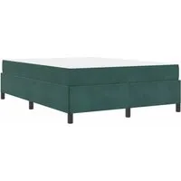 vidaXL Bettrahmen mit Matratze Dunkelgrün 140x200 cm - Modernes Bettrahmen-Set mit bequemer Matratze und stabiler Holzwerkstoff-Konstruktion. Ideal für zeitgemäße Schlafzimmer und sorgt für eine entspannte Atmosphäre.
