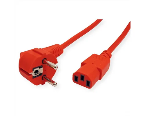 ROLINE Netzkabel, gerade IEC-Buchse Stromkabel, Schutzkontakt, CEE 7/7, Typ-E/F Männlich (Stecker), IEC320 C13, Kaltgeräte, 10A Weiblich (Buchse) (80.0 cm)