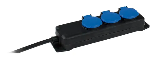 AS Schwabe 3-fach Verteilersteckdose ohne Schalter mit Klappdeckel - 38601