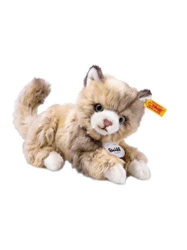 Steiff Kuscheltier Lucy Katze - 18 cm Plüschtier mit Kunststoffaugen, weicher Spielkamerad für Kinder und beste Freunde