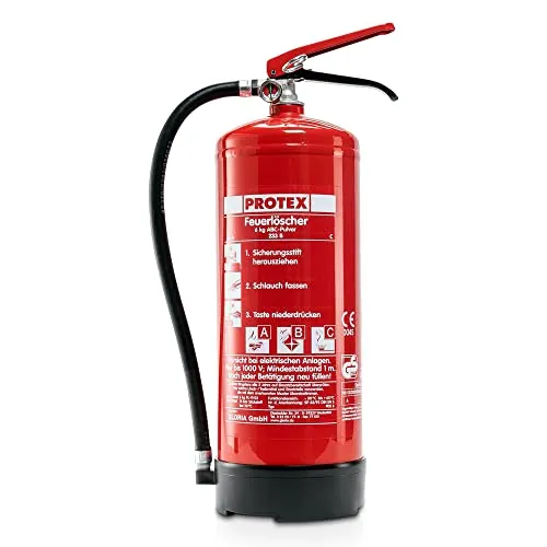 Protex PDE 6 Pulver-Feuerlöscher – 6 kg für Brandklassen ABC