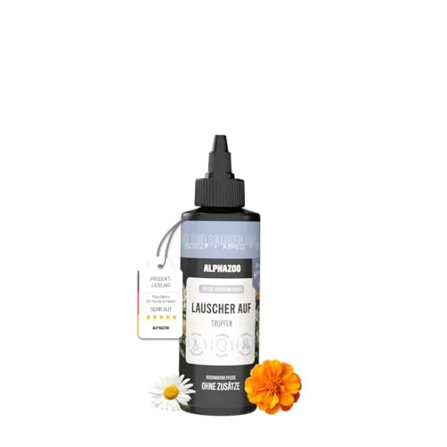 alphazoo Ohrenreiniger für Hunde – Lauscher-Auf Ohrenreiniger für Hunde100 ml Natur - natürliche, sanfte Ohrentropfen bei Entzündungen & Milben – effektive Reinigung & juckreizlindernde Ohrhygiene