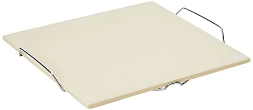 Küchenprofi Pizzastein - Quadratischer Pizzastein für perfekte Pizza - Grillzubehör für leidenschaftliche Pizzabäcker, sorgt für gleichmäßige Wärmeverteilung und knusprigen Boden, ideal für den Grill oder Backofen.