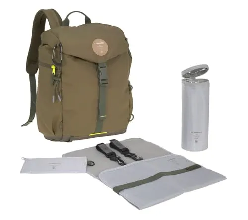 LÄSSIG Baby Wickelrucksack mit Wickelunterlage - Wickeltaschen-Rucksack für aktive Familien, wasserabweisend und nachhaltig - ideal für Alltag und Abenteuer mit praktischer Ausstattung.