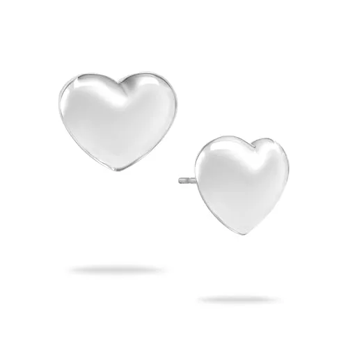 ECHTZEIT Puffy Heart Ohrstecker aus Edelstahl - 1,1 cm - Ohrringe für Damen mit verspieltem Herzdesign, hautfreundlich und 100% wasserfest – das perfekte Geschenk für jeden besonderen Moment!