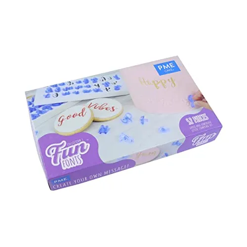 PME FF52 Fun Fonts-Alphabet-Stempel, 52, Groß-und Kleinbuchstaben, Kollektion 1, Plastic, Blau