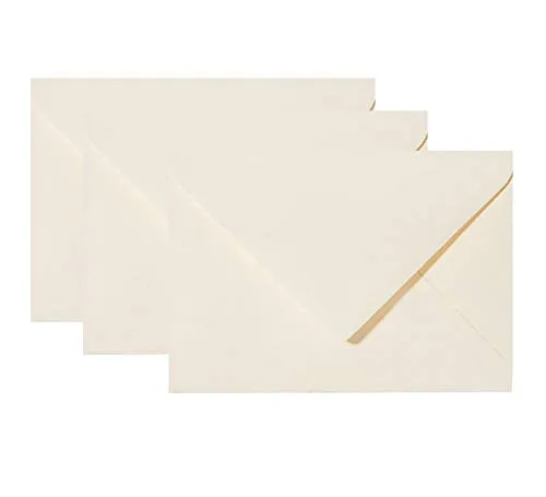 Paper24 25 Umschläge B6 feuchtklebend 120 g/qm, Briefumschläge 12,5 x 17,5 cm für Hochzeit, Geburtstag, zum Basteln in der Farbe Zartcreme Chamois