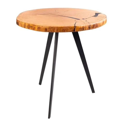 riess-ambiente Couchtisch ARBOR 55cm - Eichenholz und Metall, rund, einzigartig - Runder Couchtisch ARBOR aus massivem Eichenholz mit stabilen Metallgestell. Ideal für Wohn- und Schlafzimmer, bringt natürliche Eleganz in jeden Raum. Jedes Stück ein Unikat mit individueller Maserung.