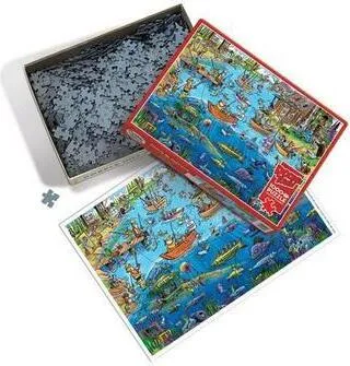 COBBLE HILL Puzzle DoodleTown: Auf den Fisch 1000 Teile