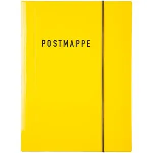Idena 10372 - Postmappe DIN A4, Glanzkarton in Gelb, mit sicherem Gummizugverschluss und hochwertiger FSC-Mix Qualität