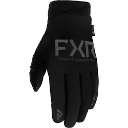 FXR Cold Cross Lite Jugend Motocross Handschuhe L, schwarz-grau - Hochwertige Motocross Handschuhe aus elastischem Material, winddicht und wasserabweisend. Ideal für junge Fahrer, mit Touchscreen-Kompatibilität für mühelosen Zugriff.