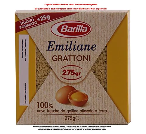 Barilla Emiliane Grattoni all'Uovo 12 x 275g = 3300g Eier 19,36% Eierteigwaren