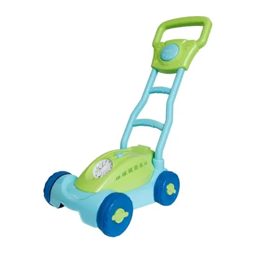 alldoro 60617 Seifenblasen-Rasenmäher, LED-Seifenblasen-Maschine mit Hupe für Kinder ab 3 Jahren, bunt, inkl. 160 ml Seifenlauge