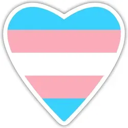 Spreadshirt Trans Herz LGBTQ+ Sticker Aufkleber, 10 x 10 cm, Mattweiß - Weiß