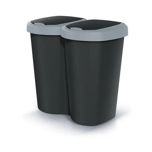 Abfallbehälter Compacta B Duo 40L grau/schwarz