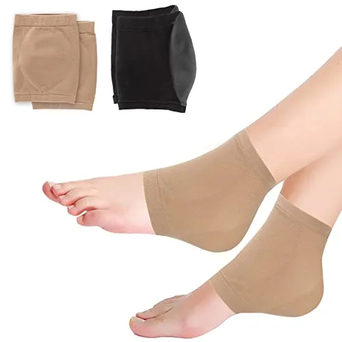 HREDZEO Moisturising Socks,2 Paar Feuchtigkeitsspendende Socken Gel Fersen Socken Weiche Aerogel Fersensocken Open Toe Weiche Socken für Fersenrisse Fersendekompression