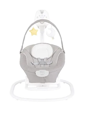 Graco SoftSway™ elektrische Babyschaukel und Wippe 2 in 1 - Babywippen & -schaukeln mit patentiertem Magnetic Motion Motor für sanftes, geräuschloses Schaukeln und abnehmbarer Wippe für maximale Flexibilität.