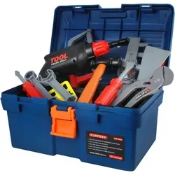 ISO TRADE Kinder Werkzeugkoffer 4510 - Handwerker Set - Werkzeug-Set für Kinder ab 3 Jahren in praktischer Box, fördert Konzentration und logisches Denken, ideal für kleine Heimwerker und Tüftler.